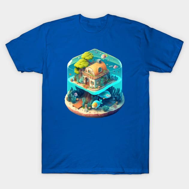 aquarium 3d Style T-Shirt by tupaikomando